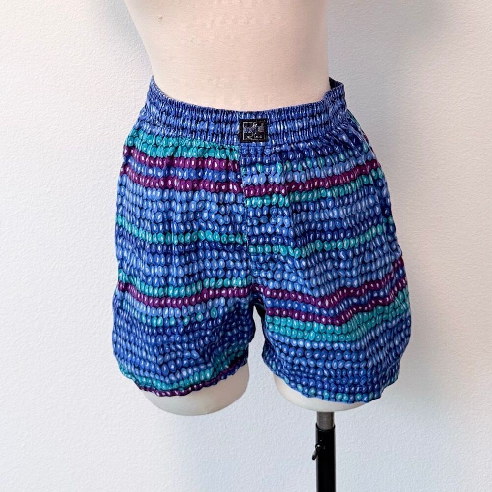 Boxer Joe VTG Polka Dot Abstract Dolphin Track Workout Retro Shorts Medium